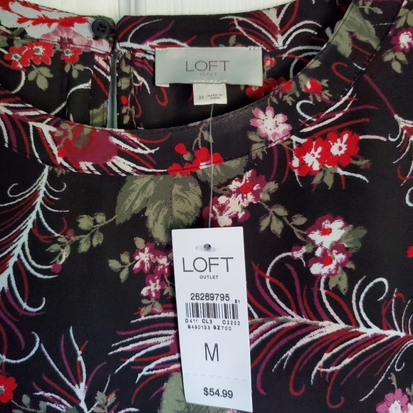 Loft Petite Women's Top Medium Black - Picture 5 of 16